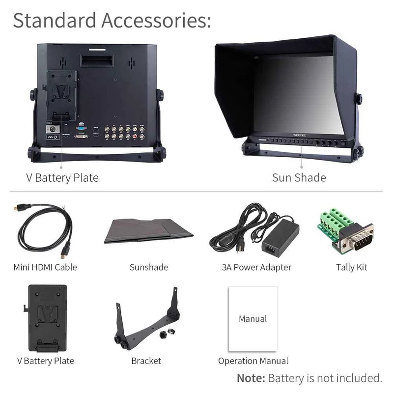 SEETEC P150-3HSD Moniteur directeur de diffusion 15 pouces 1024X768 avec aide à la mise au point maximale 3G SDI HDMI