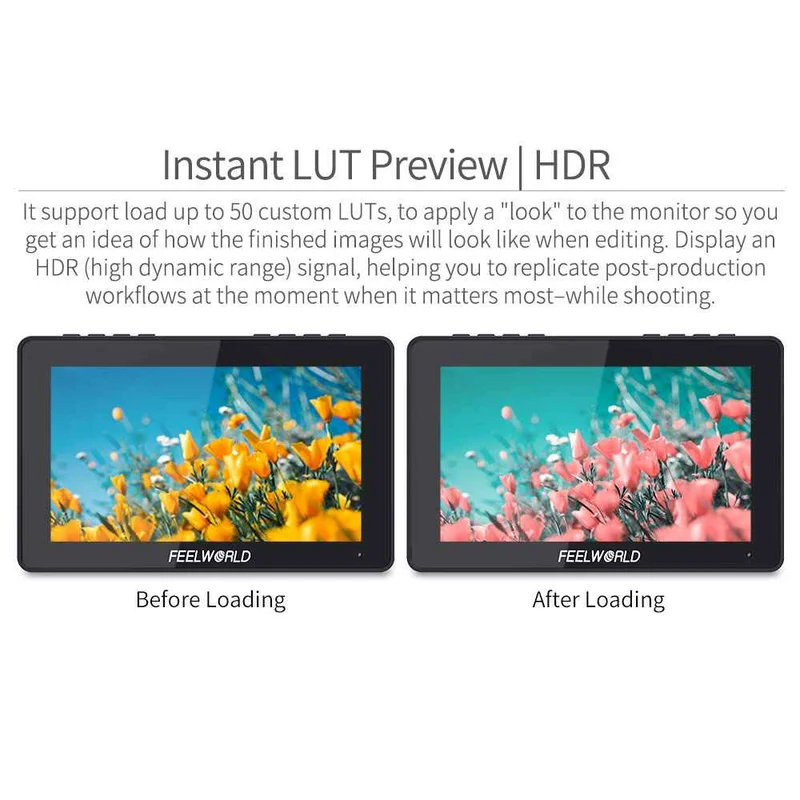 FEELWORLD LUT7 PRO 7 pouces 2200nits appareil photo reflex numérique moniteur de terrain LUT Touch F970 Kit externe HDMI