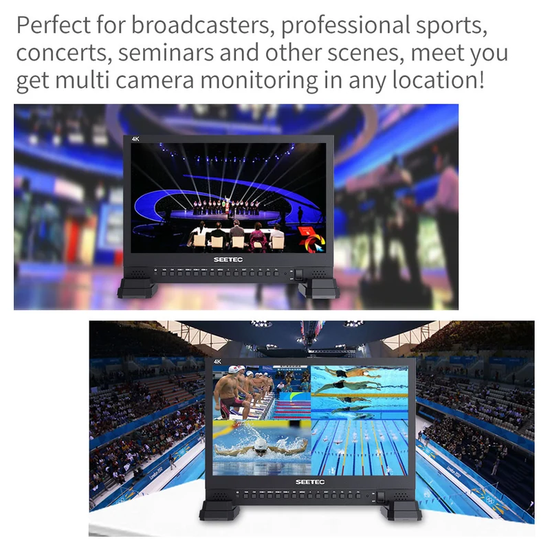 SEETEC 4K156-9HSD 15.6 pouces 4K 3840x2160 Director Broadcast Monitor SDI 4 HDMI Input Quad Display