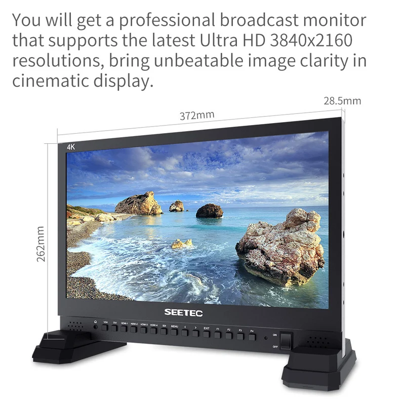 SEETEC 4K156-9HSD 15.6 pouces 4K 3840x2160 Director Broadcast Monitor SDI 4 HDMI Input Quad Display