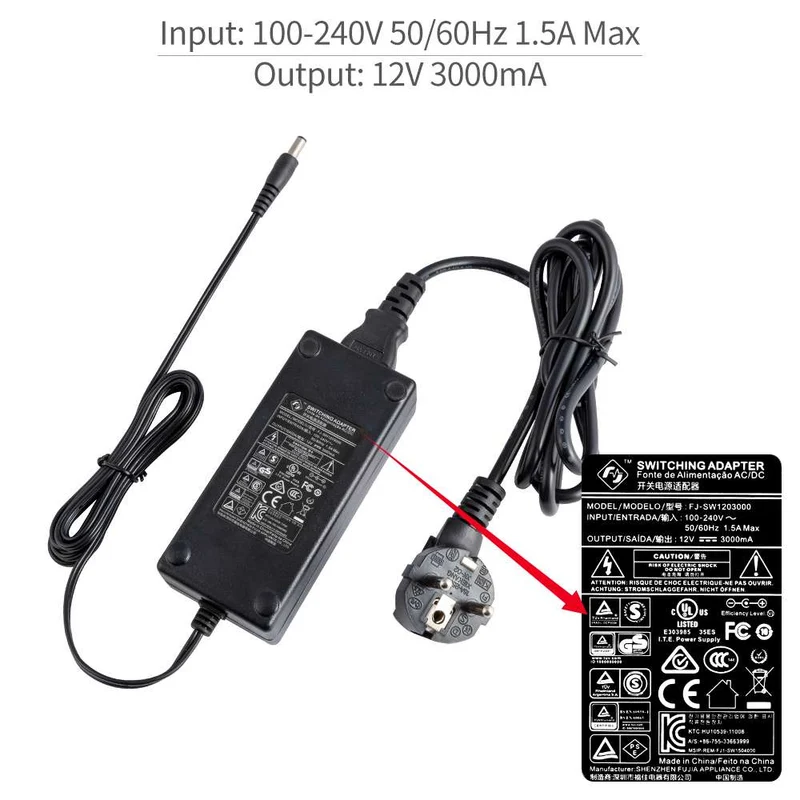 Adaptateur d'alimentation domestique Feelworld DC 12V 3A pour Feelworld FW279 FW279S uniquement pour la norme européenne