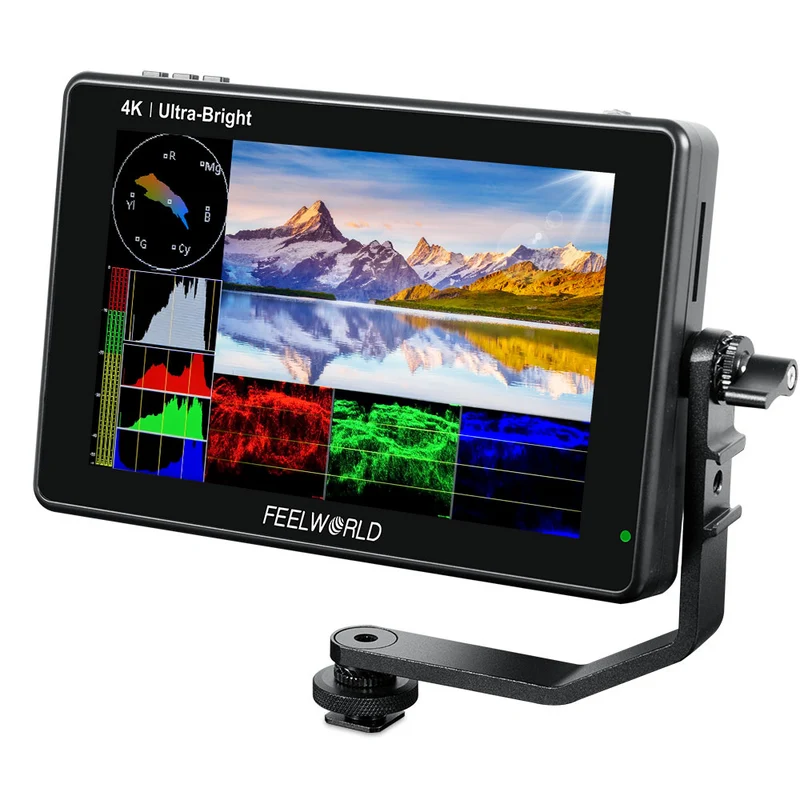Moniteur tactile FEELWORLD LUT7S 7 pouces 2200 nits pour appareil photo reflex numérique, ultra-lumineux, compatible 3G-SDI et 4K HDMI.