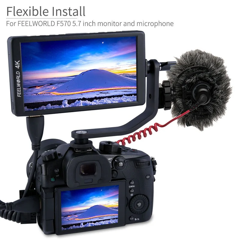 Bras inclinable pour FEELWORLD F5 F570 S55 FW568 5 pouces 5.5 pouces 5.7 pouces 4K HDMI sur moniteur de terrain de caméra
