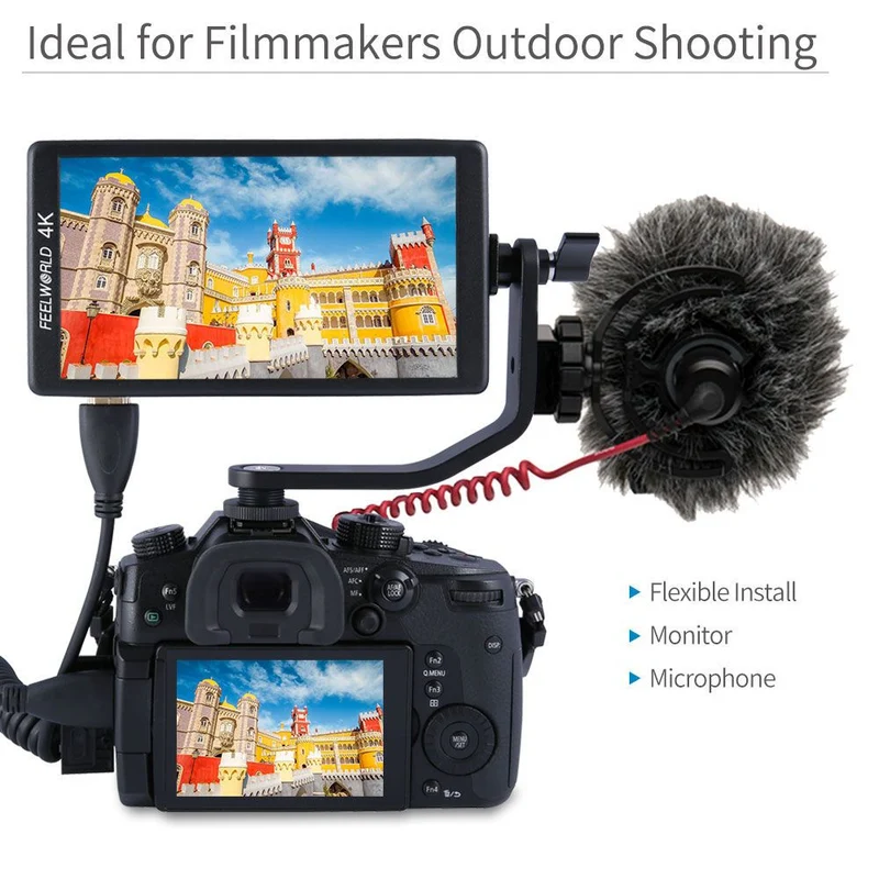 Bras inclinable pour FEELWORLD F5 F570 S55 FW568 5 pouces 5.5 pouces 5.7 pouces 4K HDMI sur moniteur de terrain de caméra