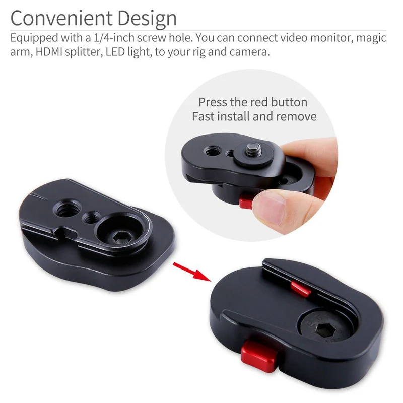 Plateau de fixation rapide pour moniteur de terrain FEELWORLD pour moniteur DSLR pouces 3.5 5 pouces 7 avec vis en pouces 1 / 4