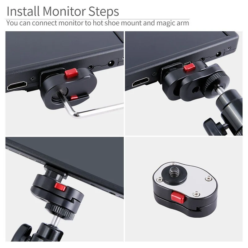 Plateau de fixation rapide pour moniteur de terrain FEELWORLD pour moniteur DSLR pouces 3.5 5 pouces 7 avec vis en pouces 1 / 4