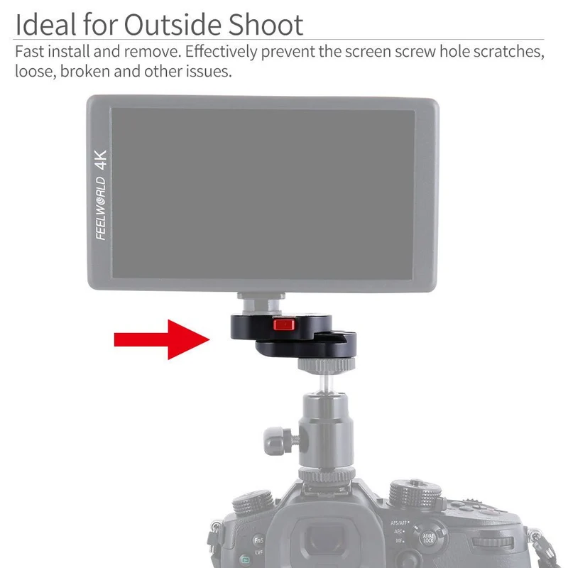 Plateau de fixation rapide pour moniteur de terrain FEELWORLD pour moniteur DSLR pouces 3.5 5 pouces 7 avec vis en pouces 1 / 4