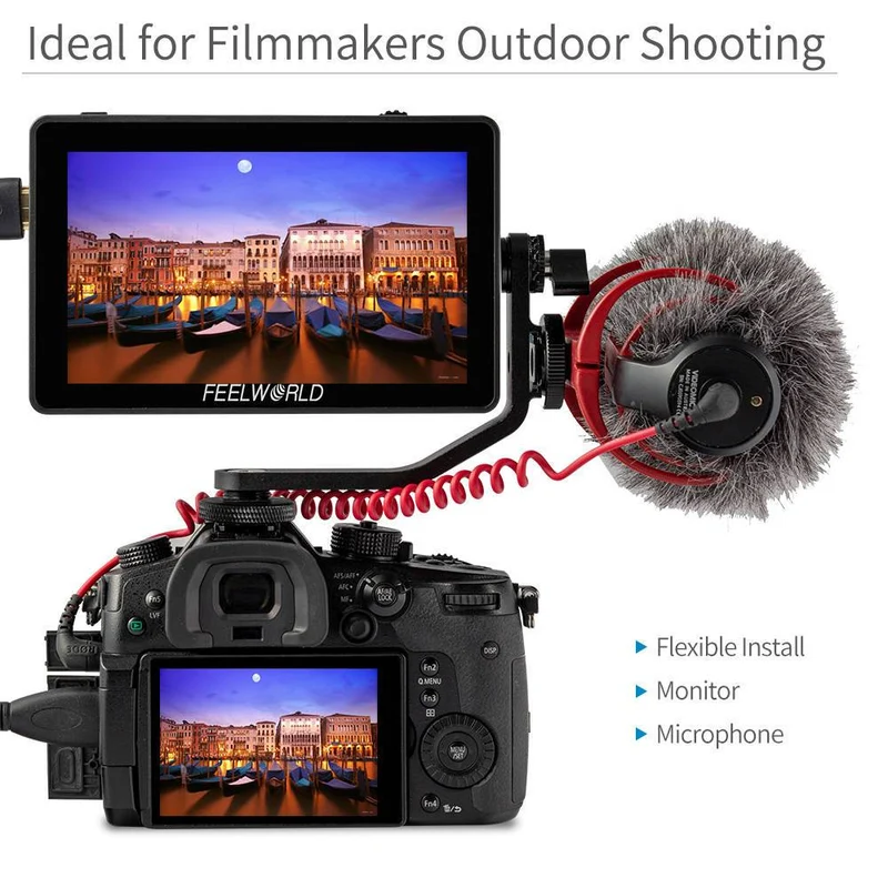 Tilt Bras pour moniteur de terrain à écran tactile FEELWORLD F6 PLUS 5.5 Pouce 3D LUT