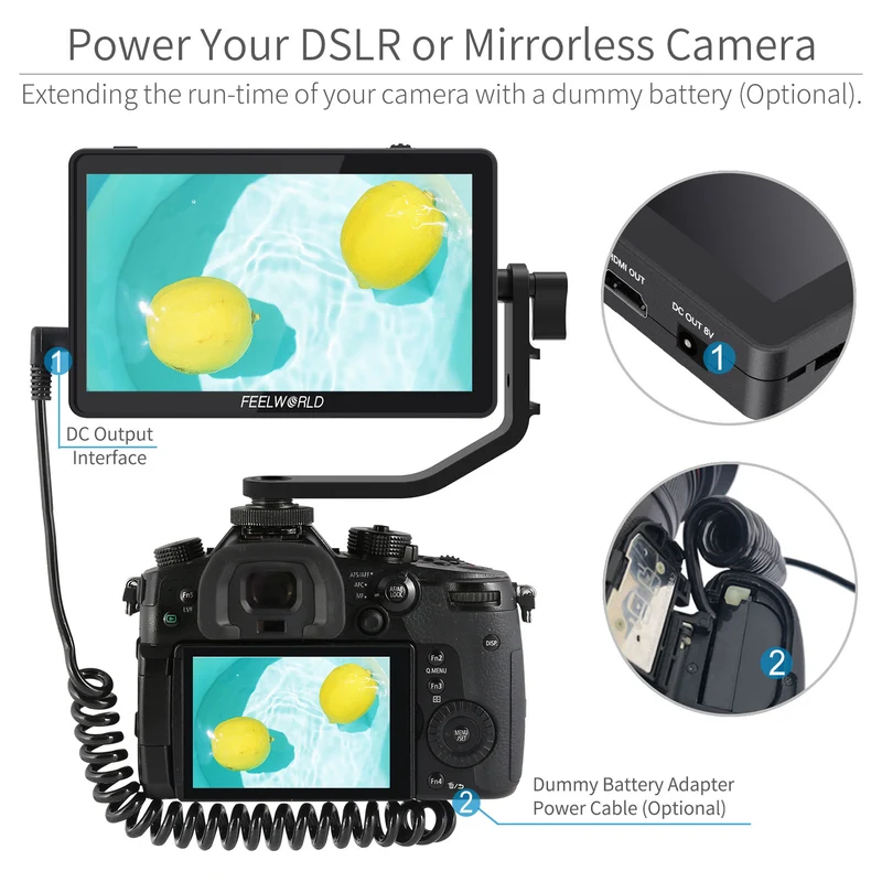 FEELWORLD F6 PLUS 6 pouces petit écran tactile 3D LUT Caméra Moniteur de terrain DSLR 1920x1080 HD 4K HDMI