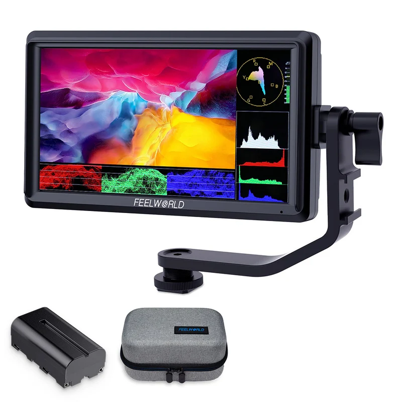 Moniteur de terrain FEELWORLD S55 V3 6 pouces 450 nits pour appareil photo reflex numérique, assistance vidéo, écran IPS 4K 1920 x 1152, sortie HDMI CC avec LUT 3D