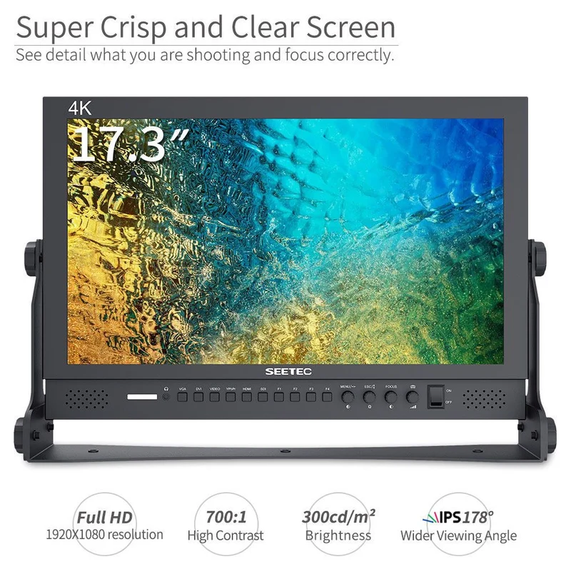 SEETEC P173-9HSD Moniteur directeur de diffusion 17.3 pouces 1920x1080 avec SDI 4K HDMI