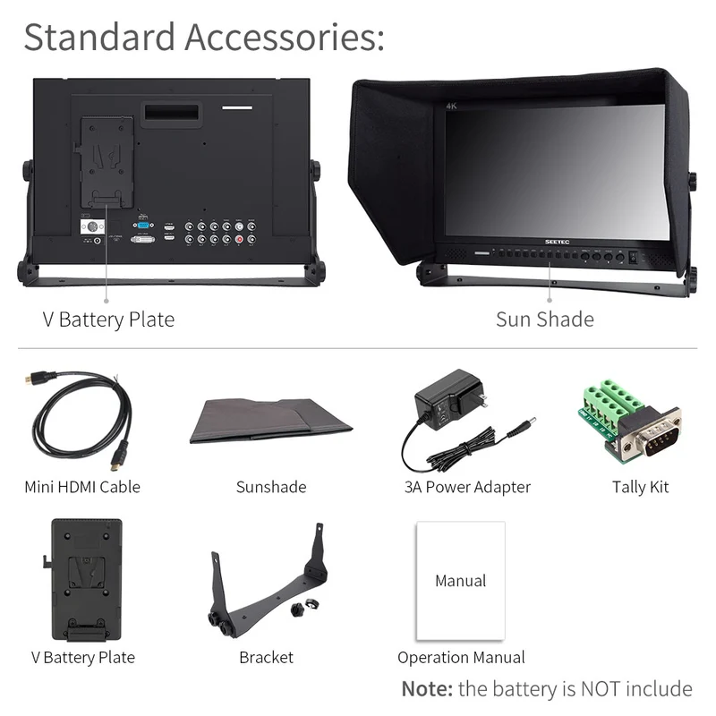 SEETEC P173-9HSD Moniteur directeur de diffusion 17.3 pouces 1920x1080 avec SDI 4K HDMI