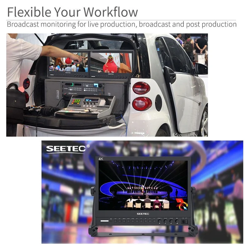 SEETEC P133-9HSD Moniteur directeur de diffusion 13.3 pouces 1920x1080 avec SDI 4K HDMI