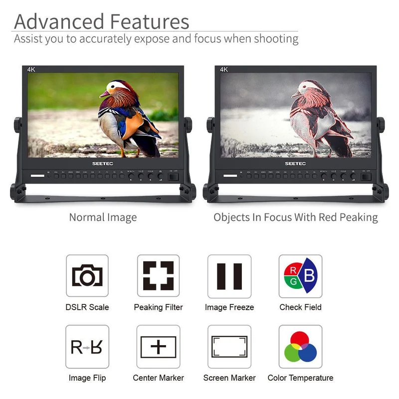 SEETEC P133-9HSD Moniteur directeur de diffusion 13.3 pouces 1920x1080 avec SDI 4K HDMI