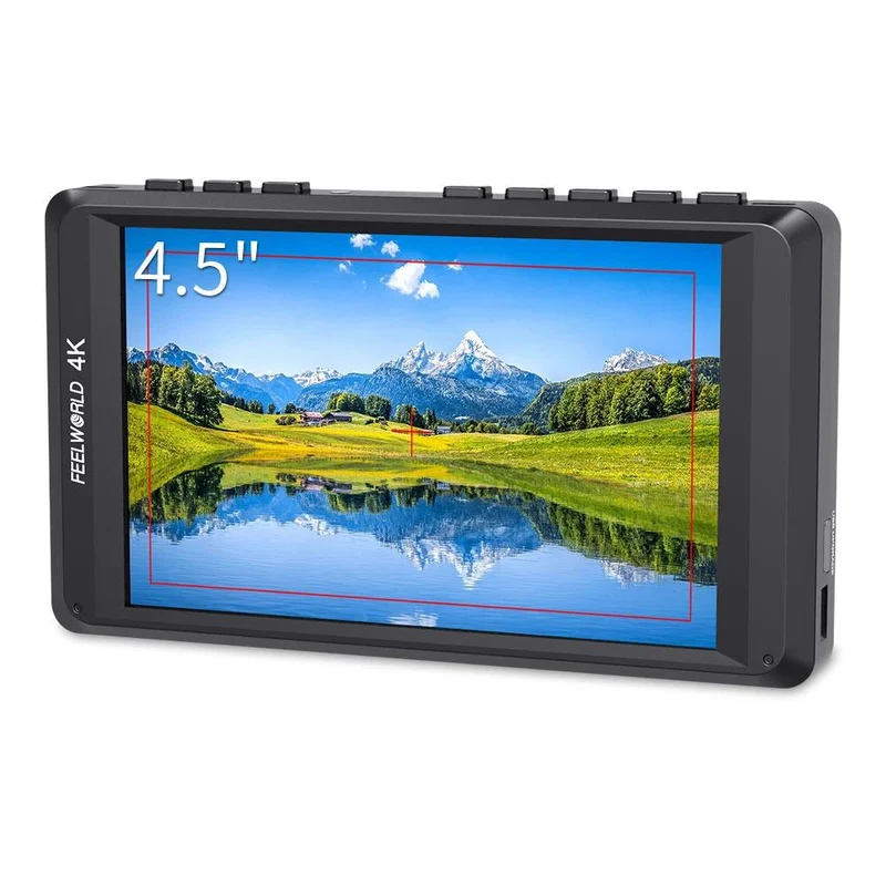 FEELWORLD FW450 4.5 Moniteur de terrain pour appareil photo reflex numérique de petite taille, full HD 1280x800 avec 4K HDMI In Out