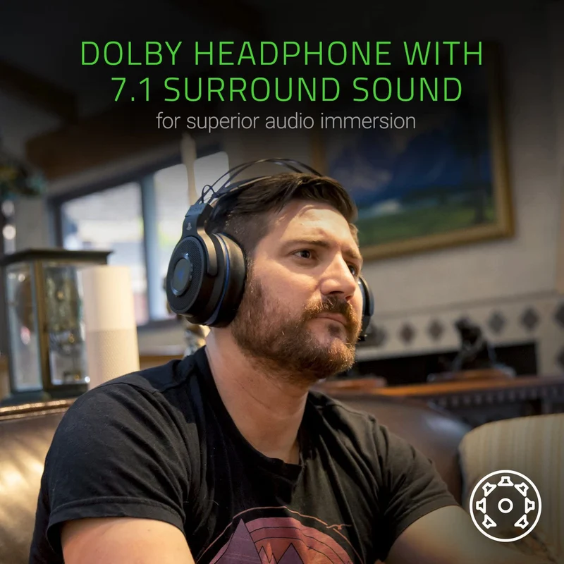 Razer Thresher Ultimate for PS4: Dolby 7.1 Surround Sound Lag-Free Wireless Connection Retractable Digital Microphone Gaming Headset Works with PC/PS4