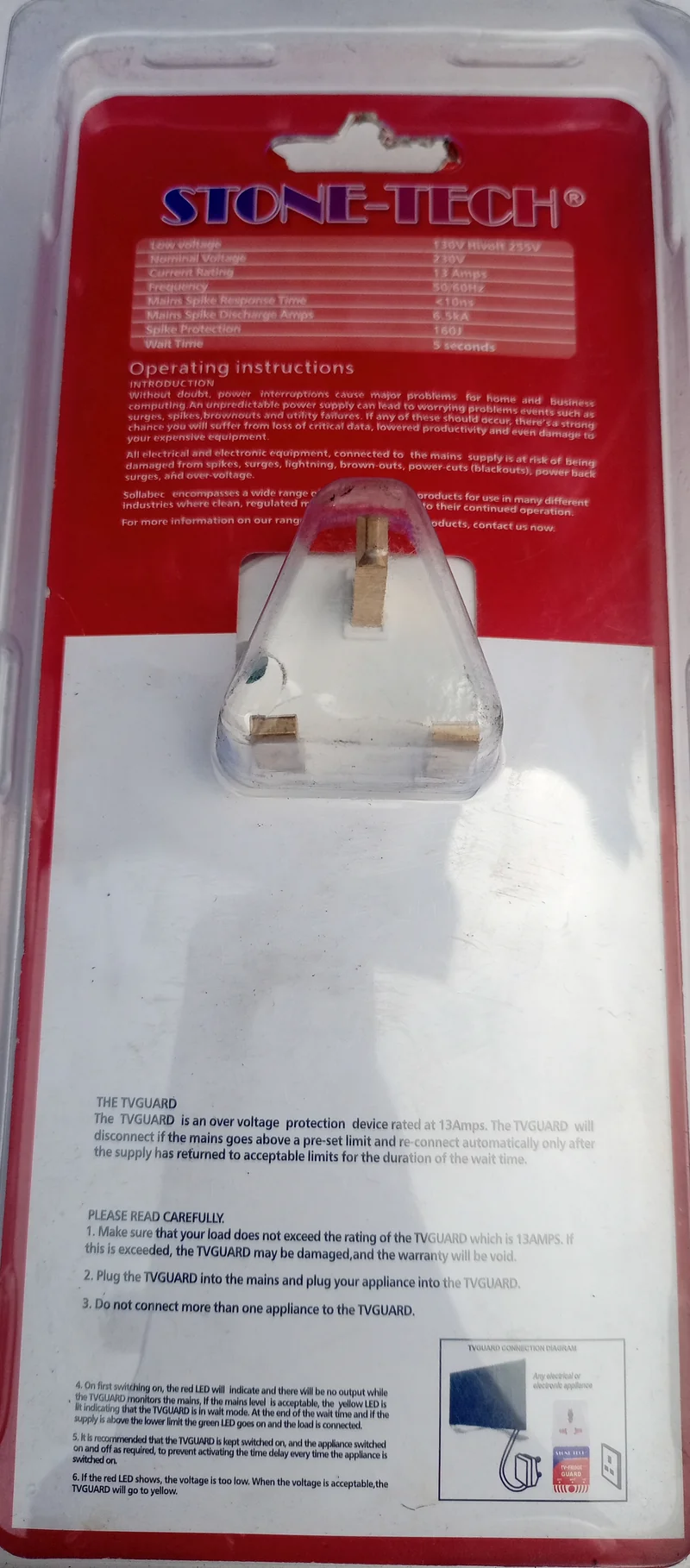 STONETECH ST1810 13AMPS TV-FRIDGE Guard (Surge Protector) - Brand New