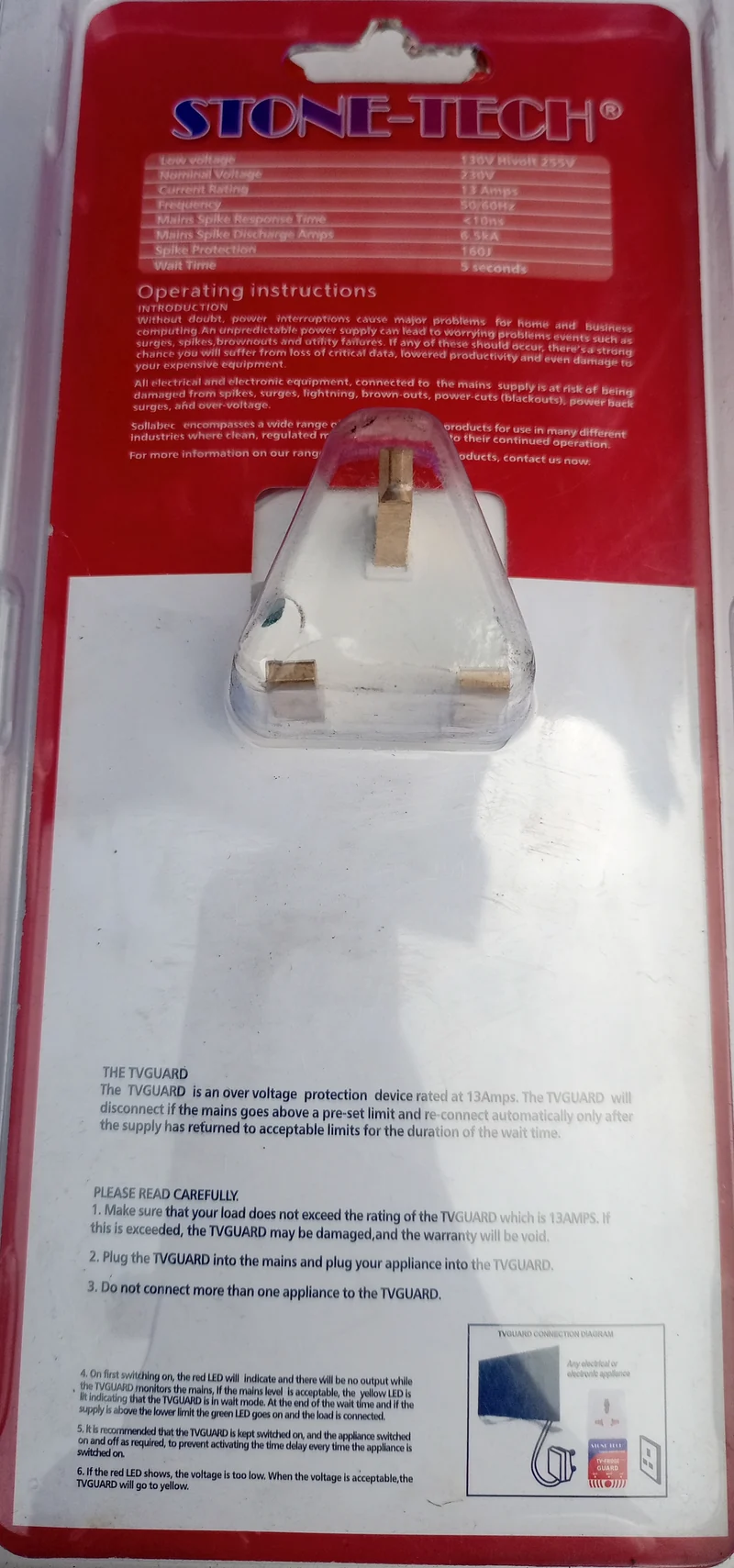STONETECH ST1810 13AMPS TV-FRIDGE Guard (Surge Protector) - Brand New