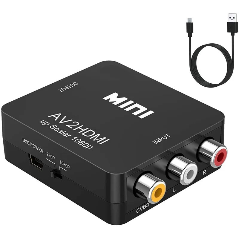 Composite AV To HDMI (AV2HDMI), Composite AV Input to HDMI Output Adapter Converter - Brand New