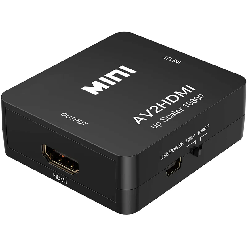 Composite AV To HDMI (AV2HDMI), Composite AV Input to HDMI Output Adapter Converter - Brand New