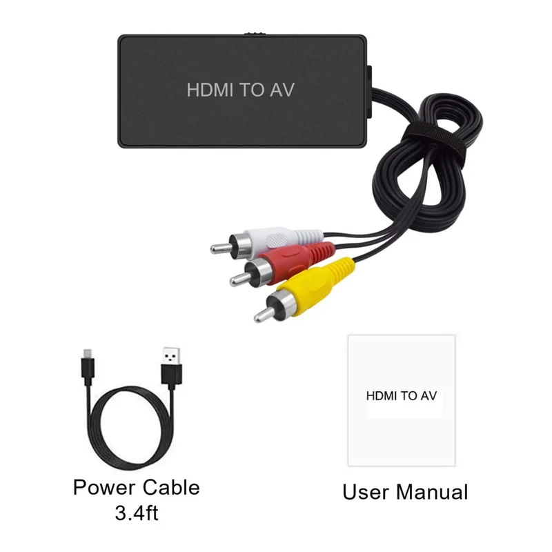 Mini Full HD HDMI To AV (HDMI2AV) Converter, HDMI to RCA Composite Adapter Converter