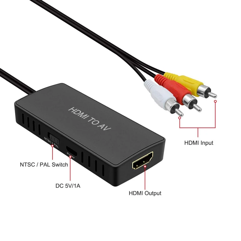 Mini Full HD HDMI To AV (HDMI2AV) Converter, HDMI to RCA Composite Adapter Converter