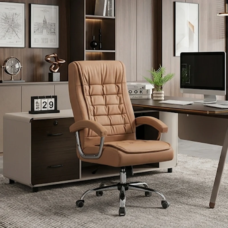 Z-EDGE Executive Office Chair, High Back PU Leather Desk Chair with Spring Seat Cushion, Ergonomic Swivel Computer Chair with Armrest, 350lbs Capacity