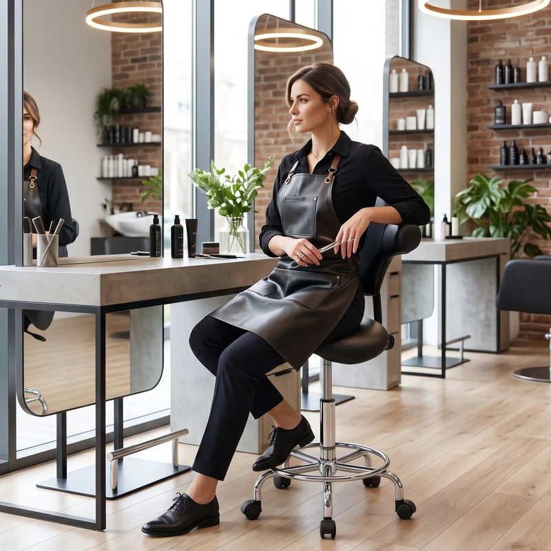 Z-EDGE Saddle Stool Chair with Wheels, Ergonomic Swivel Rolling Height Adjustable for Salon Beauty Clinic Dentist Tattoo Home Office