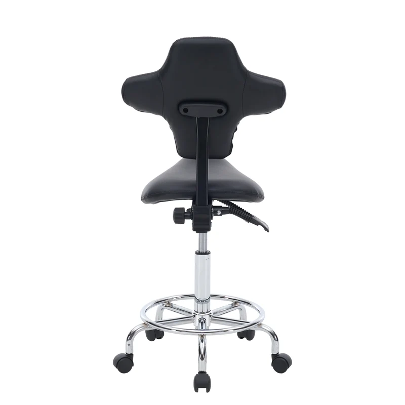 Z-EDGE Saddle Stool Chair with Wheels, Ergonomic Swivel Rolling Height Adjustable for Salon Beauty Clinic Dentist Tattoo Home Office