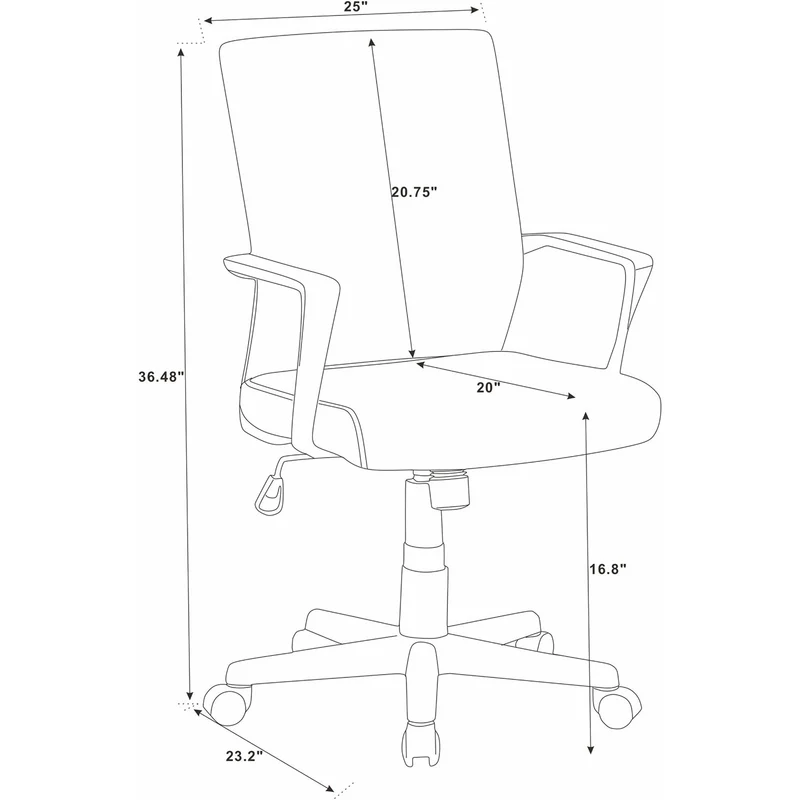 Z-EDGE Height Adjustable Office/Task Chair with Armrest for Home Office, Black