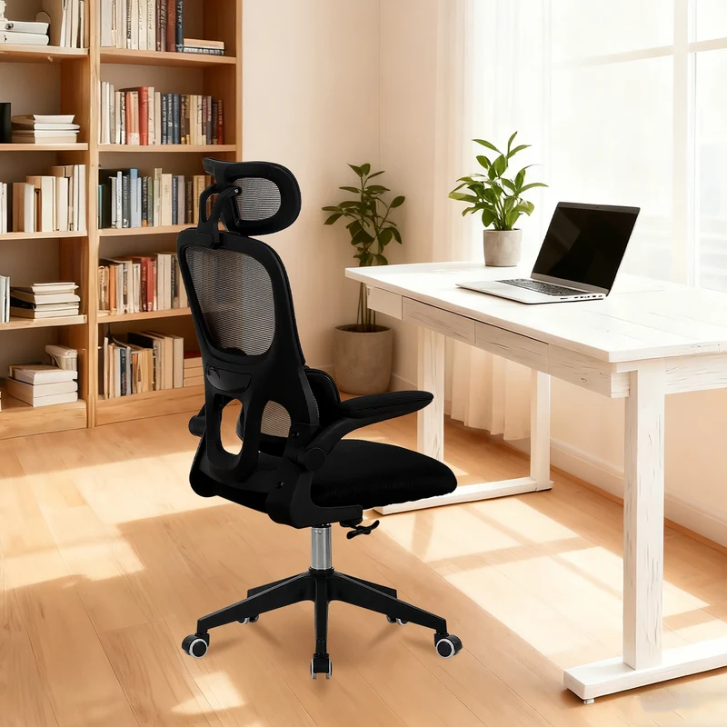 Z-EDGE Office Chair, Ergonomic Desk Chairs 300LBS Capacity High Back Mesh Computer Chair with Flip-up Armrests, Lumbar Support, Rolling Chair, Black