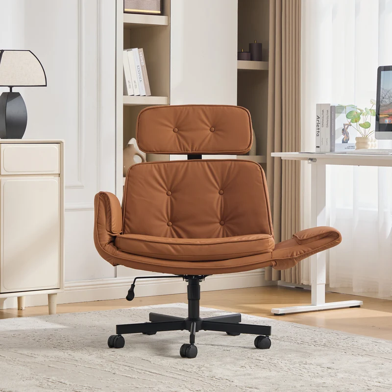 Z-EDGE Criss Cross Office Chair with Armrests & Wheels, Ergonomic Executive Gaming Computer Chairs with Foot Rest, Wide Seat Reclining Desk Chair
