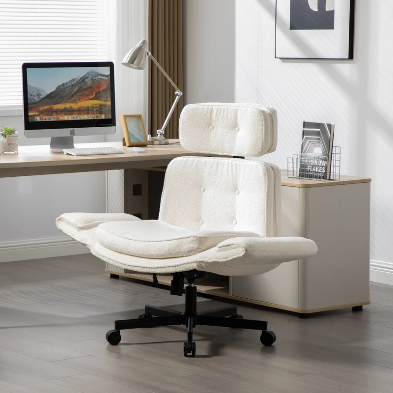 Z-EDGE Criss Cross Office Chair with Armrests & Wheels, Ergonomic Executive Gaming Computer Chairs with Foot Rest, Wide Seat Reclining Desk Chair