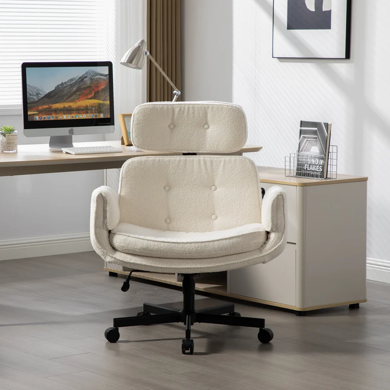 Z-EDGE Criss Cross Office Chair with Armrests & Wheels, Ergonomic Executive Gaming Computer Chairs with Foot Rest, Wide Seat Reclining Desk Chair