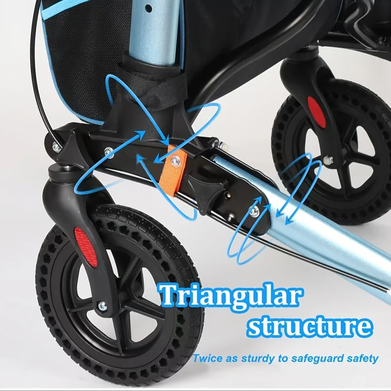 Z-EDGE Rollator Walker for Seniors, Lightweight Foldable All Terrain Rolling Walker with seat, Aluminum Walkers with 8 inch Rubber Wheels, Handles