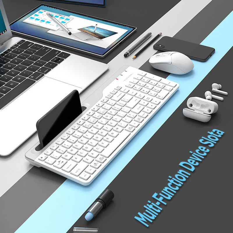 UKey - Mini clavier Bluetooth sans fil de 15,6 pouces, commutateur à quatre appareils pleine grandeur