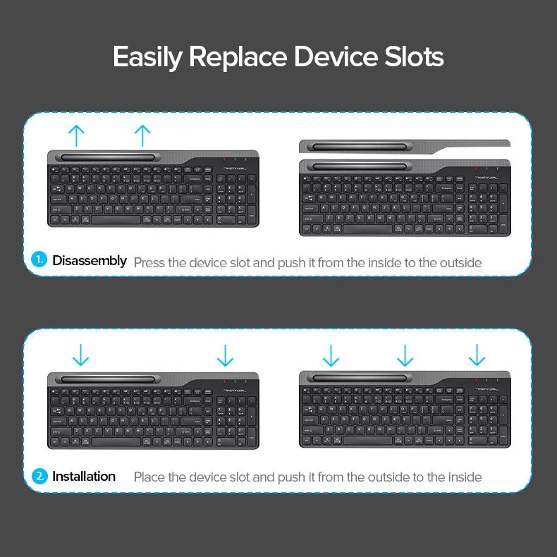 UKey - Mini clavier Bluetooth sans fil de 15,6 pouces, commutateur à quatre appareils pleine grandeur