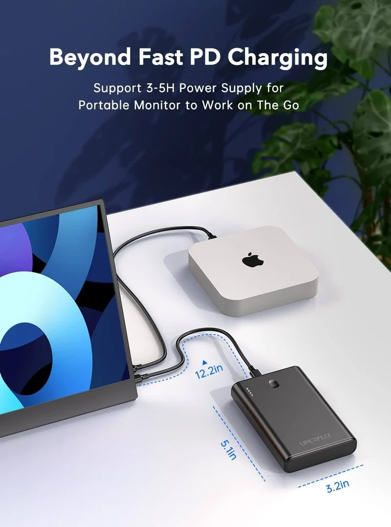 UCharger - Chargeur de moniteur portable 65 W, banque d'alimentation 20 000 mAh, charge rapide
