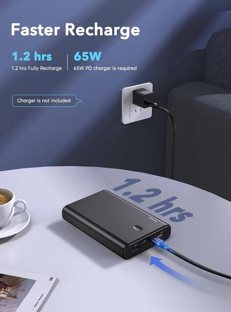 UCharger - Chargeur de moniteur portable 65 W, banque d'alimentation 20 000 mAh, charge rapide