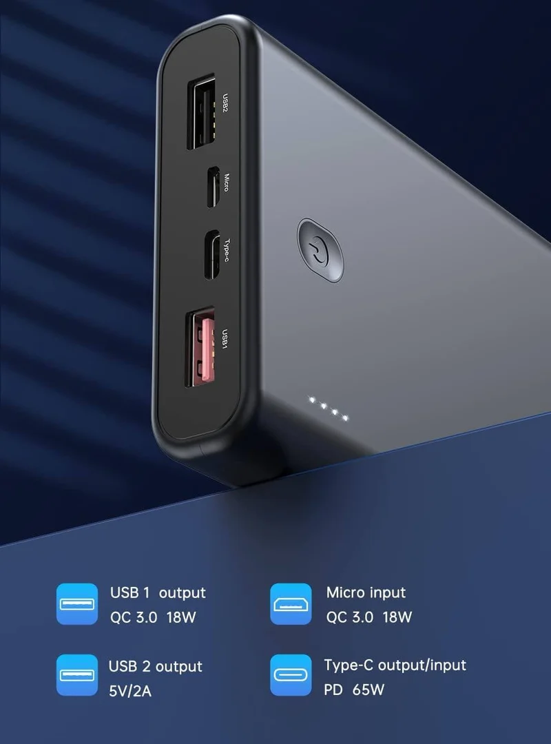 UCharger - Chargeur de moniteur portable 65 W, banque d'alimentation 20 000 mAh, charge rapide