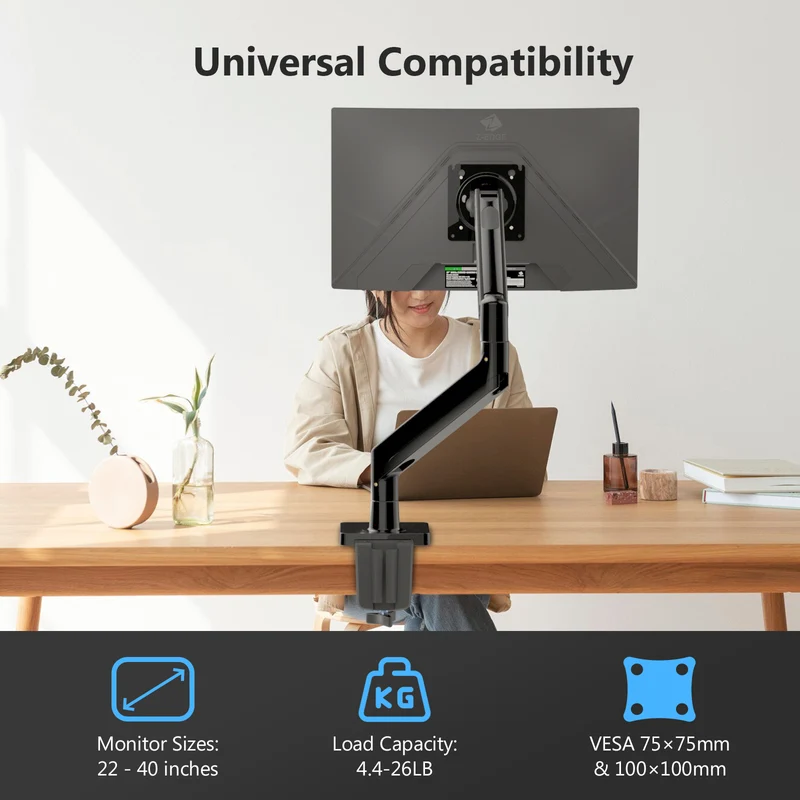 MS05 Monitor Mount, Gas Spring Monitor Desk Mount Monitor Arm