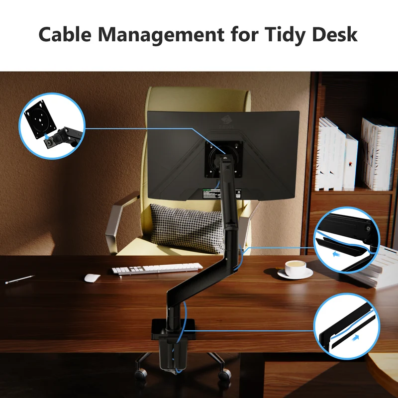 MS05 Monitor Mount, Gas Spring Monitor Desk Mount Monitor Arm