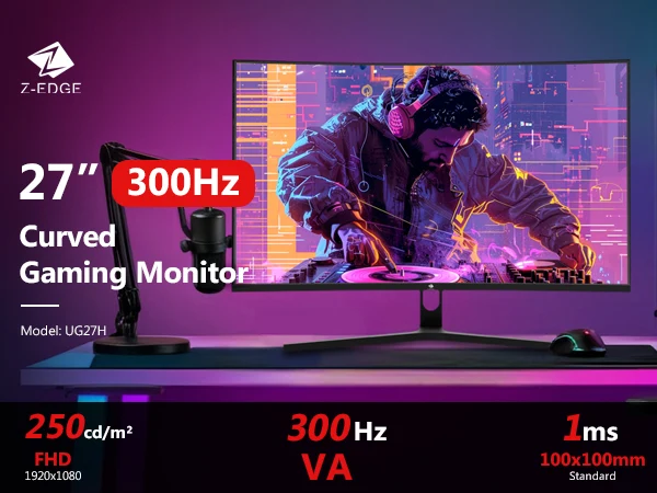 Z-EDGE UG27H 27" 300Hz Curved Gaming Monitor