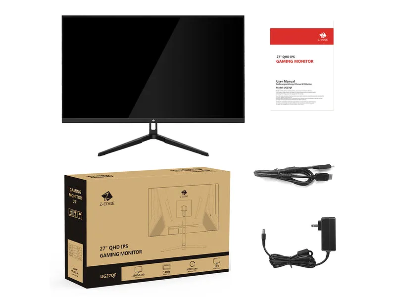 Z-EDGE UG27QF 27" QHD 144Hz Black IPS Gaming Monitor