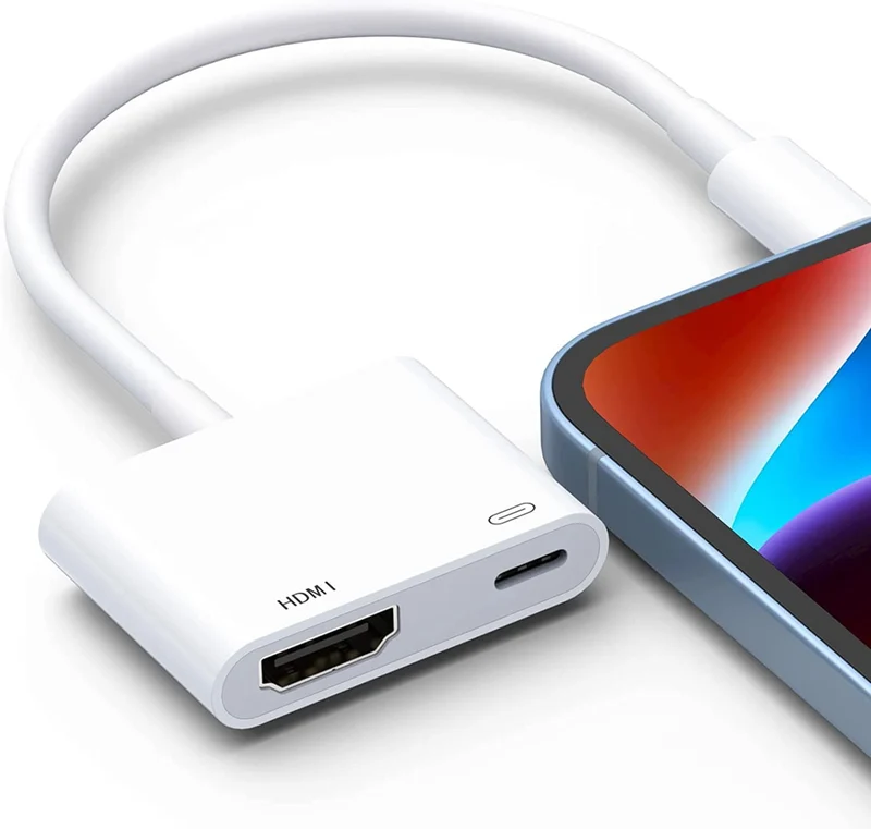 UAdapter - Écran de synchronisation de l'adaptateur Lightning vers HDMI pour iPhone, iPad, iPod