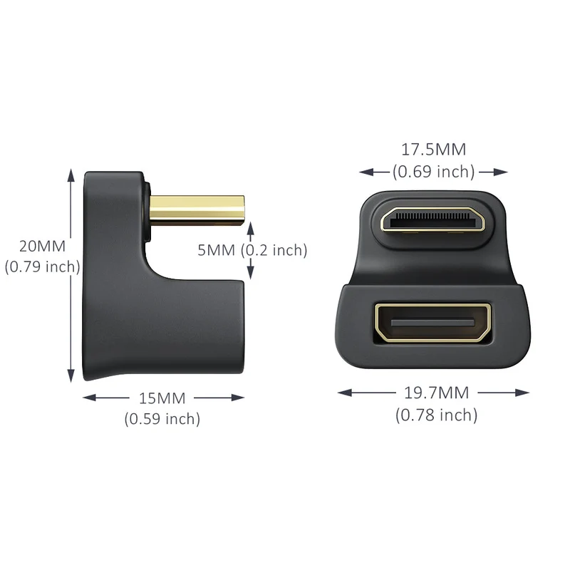 UAdapter - Adaptateur HDMI 2.1, mini connecteur HDMI 8K femelle à mâle, Compatible avec les moniteurs