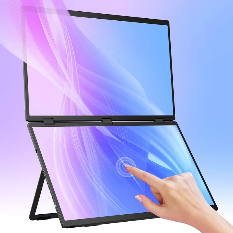 Delta Max Touch - Moniteur empilé pour ordinateur portable double écran pliable 18 pouces