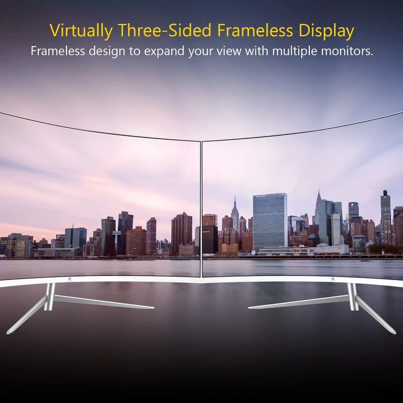 Refurbished: Z-EDGE 27 Inch Curved Monitor FHD 75Hz 5ms Frameless Design, HDMI & VGA Port