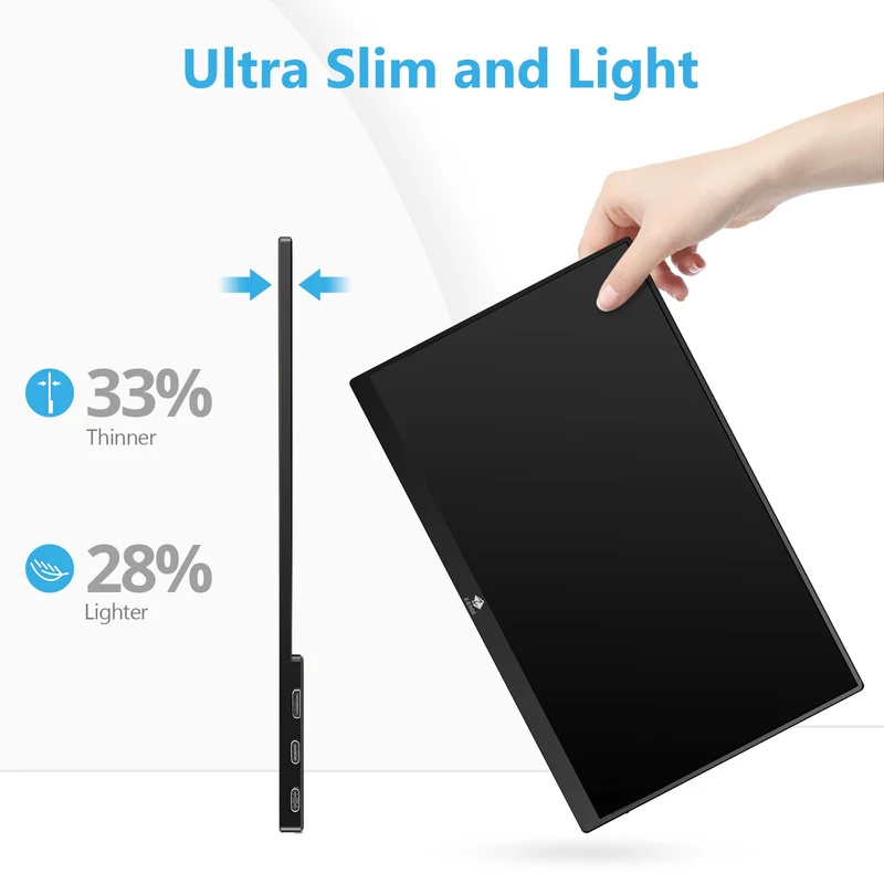 Refurbished: 15.6" IPS Portable Monitor FHD 60Hz USB-C HDMI Included Magnetic Case