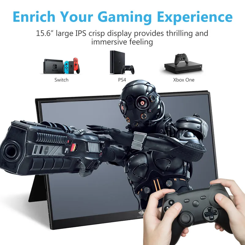 Z-EDGE Ultra1 15.6" FHD 60Hz IPS Portable Monitor USB-C HDMI Included Magnetic Case